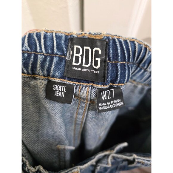 BDG Women's Y2k Skate Denim Cargo Pant Elastic Waistband & Multiple Pockets Size - Picture 8 of 8